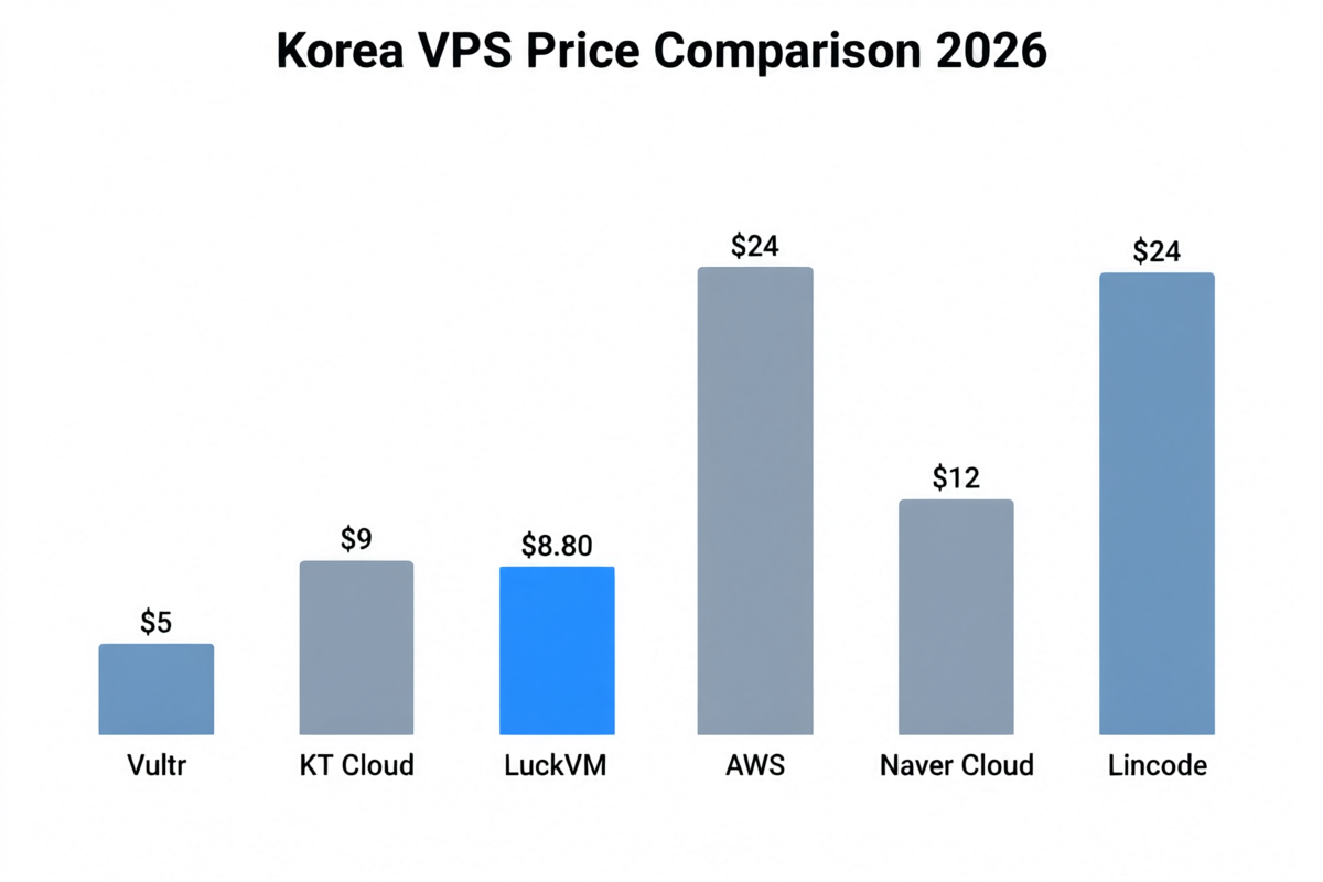 Korea VPS monthly pricing comparison 2026 bar chart